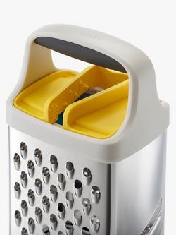 Joseph Joseph Multi-Grip Box Grater & Storage Container with Precision Food Grip - view 2, Stone