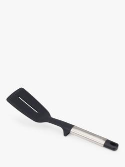 Joseph Joseph Elevated Silicone Head Slotted Turner, Silver/Black, Stainless Steel