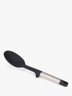 Joseph Joseph Elevated Silicone Head Solid Spoon, Silver/Black, Silver/Black