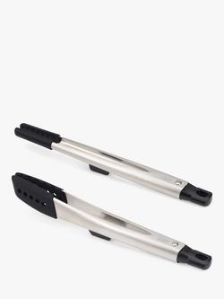 Joseph Joseph Elevate Fusion Silicone Head Stainless Steel Tong Set, 2 Piece, Stainless Steel