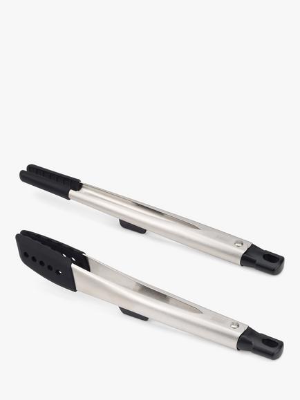 Joseph Joseph Elevate Fusion Silicone Head Stainless Steel Tong Set, 2 Piece, Stainless Steel