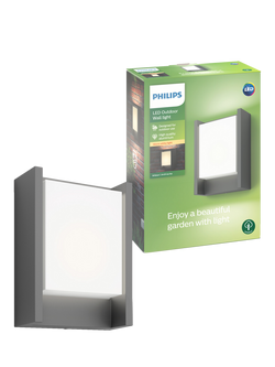 Philips Arbour LED Outdoor Wall Light, Anthracite, Anthracite