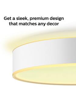 Philips Hue White Ambiance Enrave Smart LED Large Flush Ceiling Light with Dimmer Switch, White - view 2, White