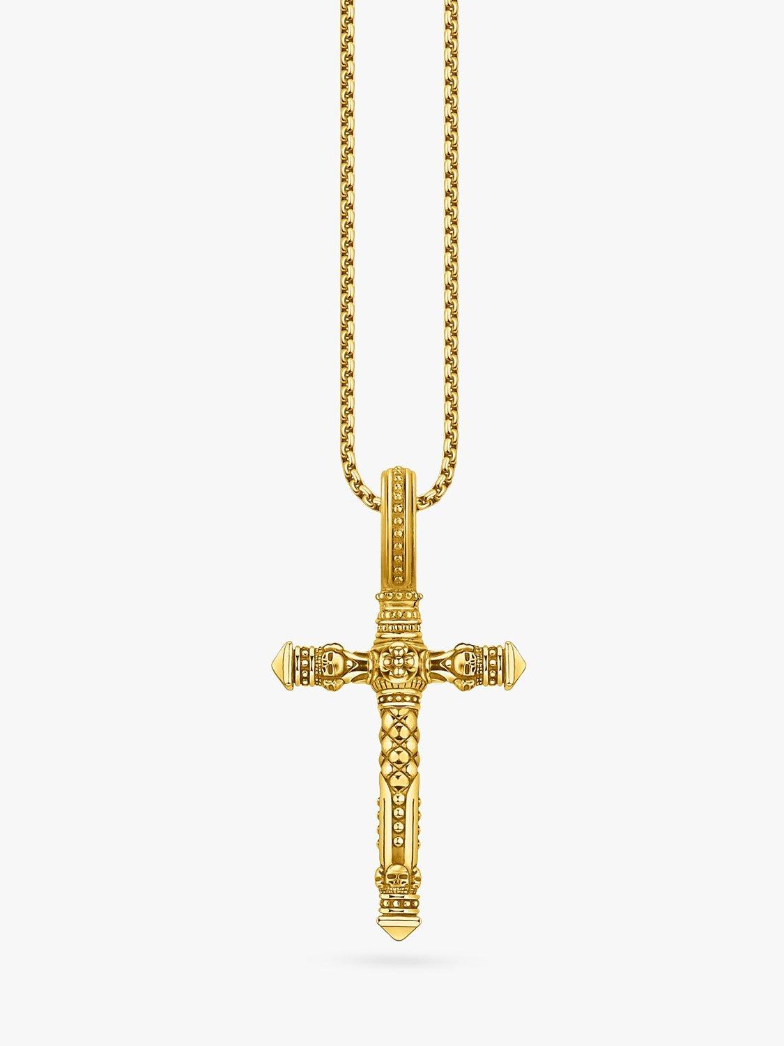 Product image 3 of 5, which shows THOMAS SABO Textured Cross Pendant, Gold