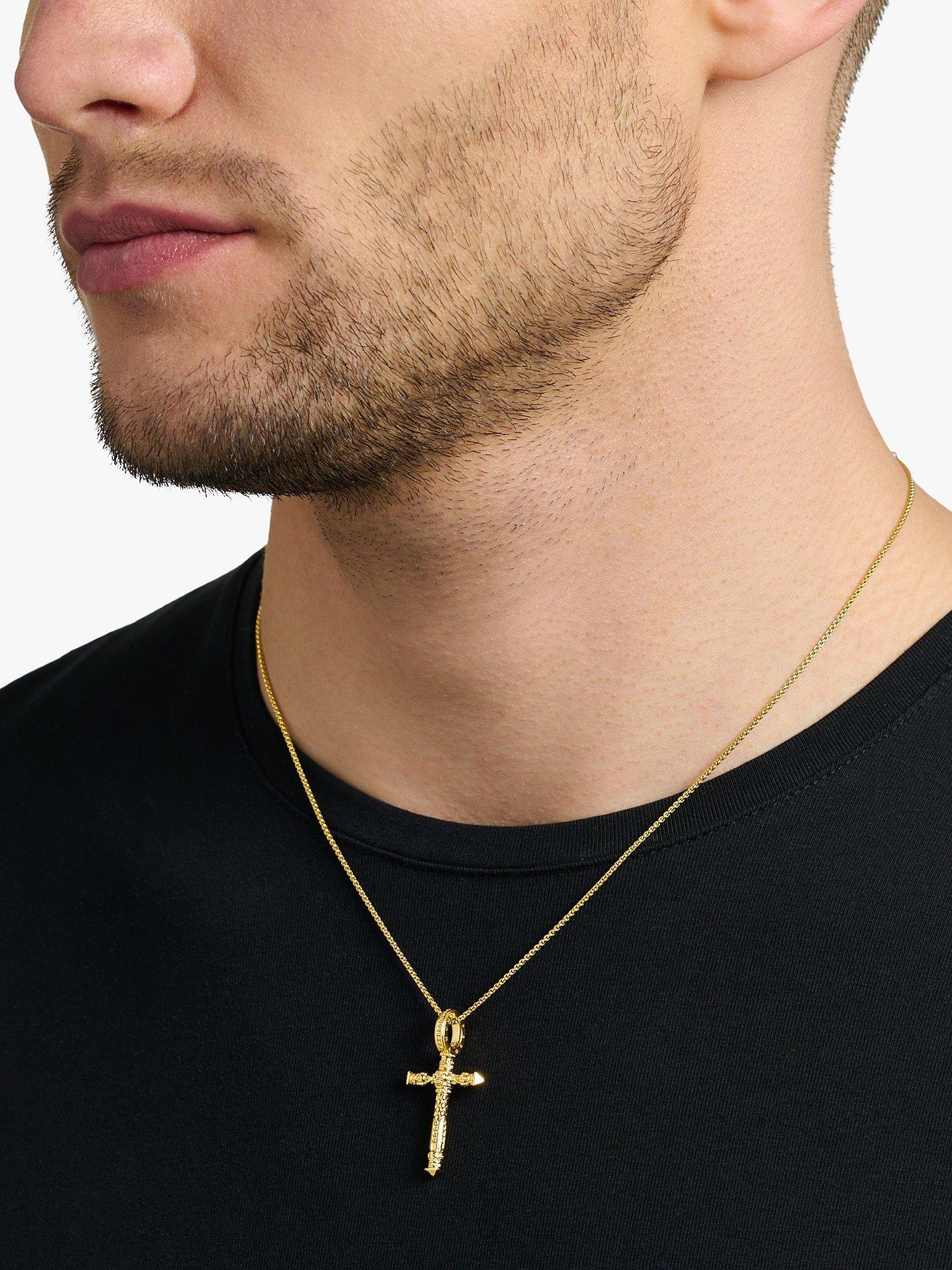 Product image 4 of 5, which shows THOMAS SABO Textured Cross Pendant, Gold