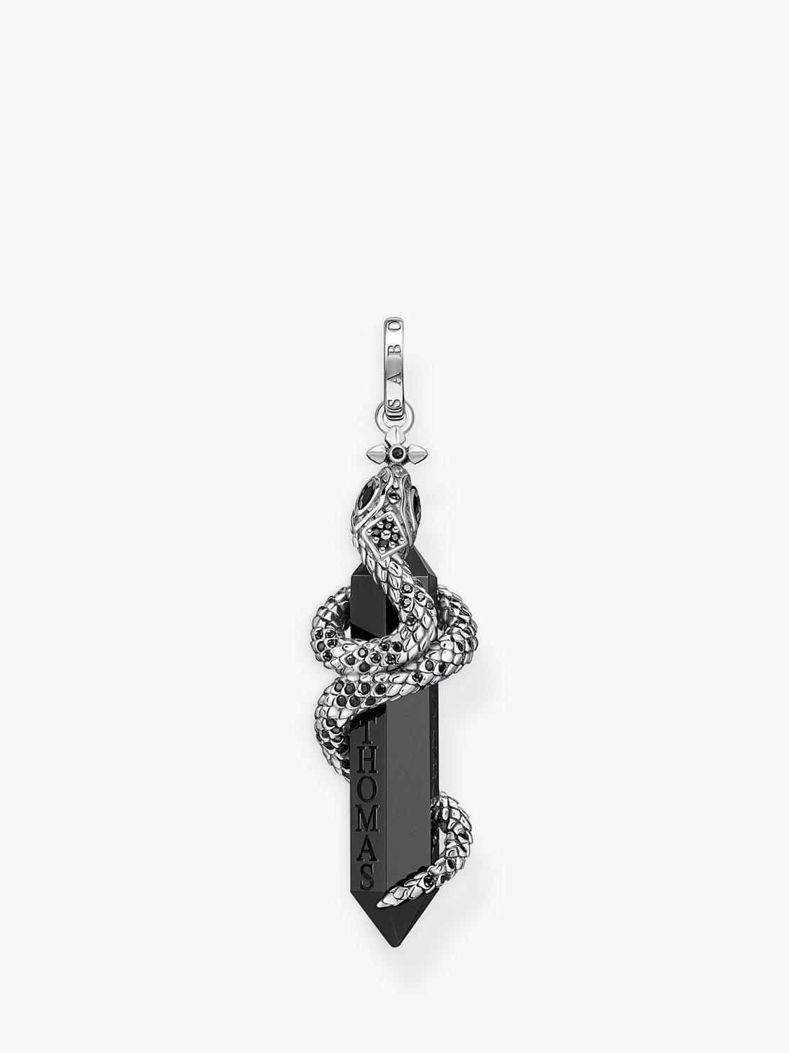 Product image 1 of 5, which shows THOMAS SABO Mystic Snake Onyx Pendant, Silver