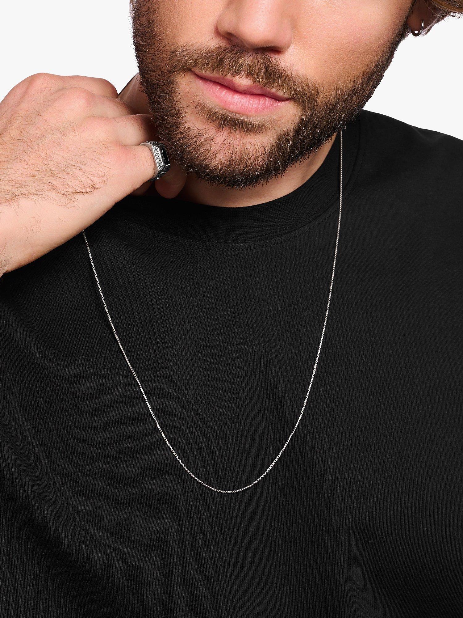 Product image 3 of 3, which shows THOMAS SABO Men's Venetian Chain Necklace, Silver
