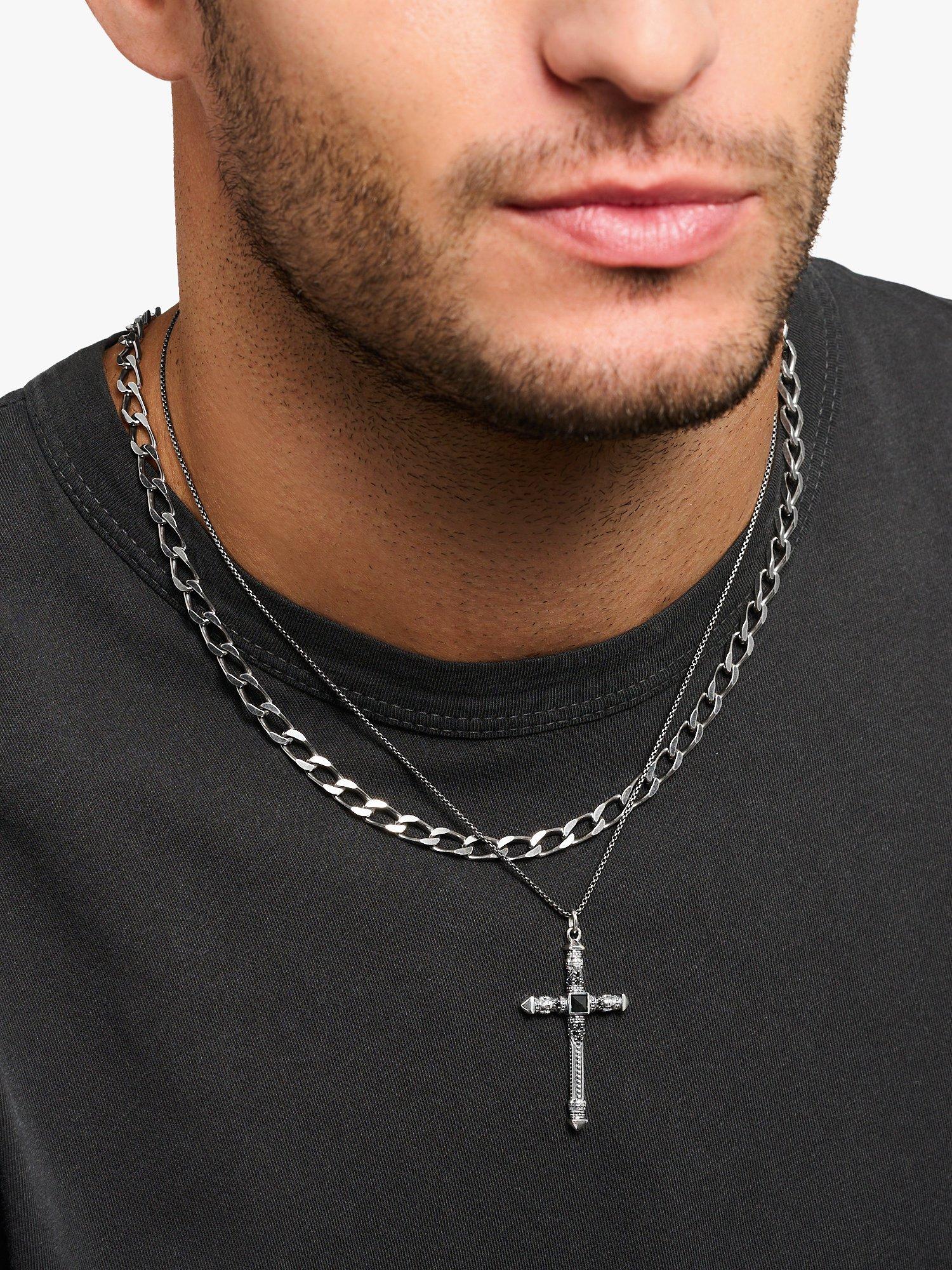 Product image 4 of 4, which shows THOMAS SABO Cross Skull Pendant Necklace, Silver