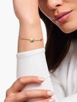 THOMAS SABO Filigree Coin Cubic Zirconia Bracelet, Gold - view 2, Multi Gold