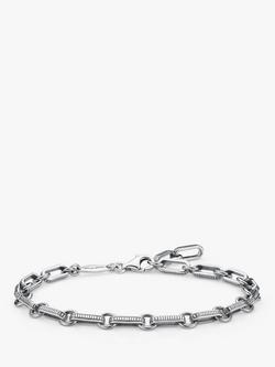 THOMAS SABO Textured Link Bracelet, Silver, Silver