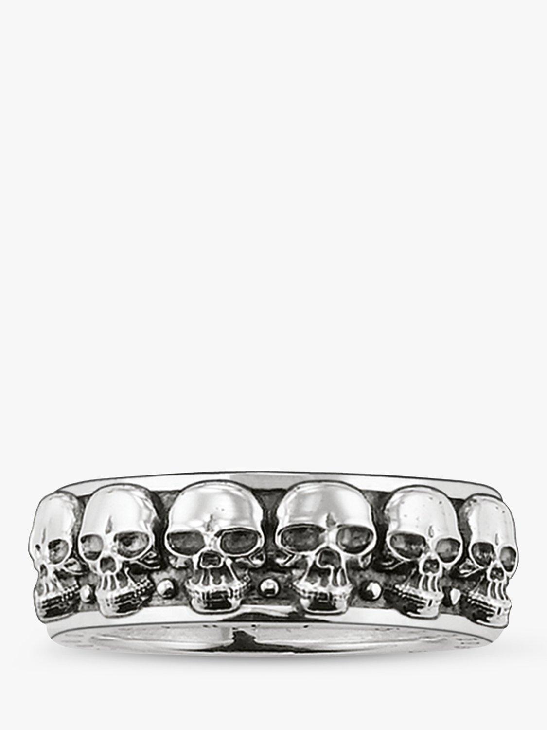Product image 1 of 1, which shows THOMAS SABO Men's Rebel At Heart Skull Ring, Silver, U