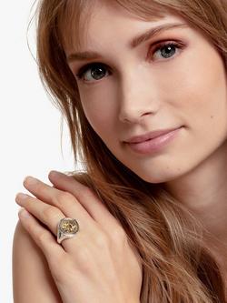 THOMAS SABO Unisex Lucky Charm Signet Ring, Silver/Gold - view 2, Silver/Gold