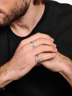 THOMAS SABO Men's Rebel At Heart Love, Faith & Hope Double Band Ring, Silver - view 2, Silver