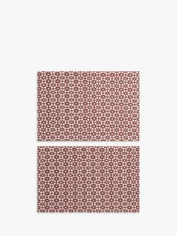 John Lewis Lisbon Cotton Placemats, Set of 2, Oxblood, Red Dark