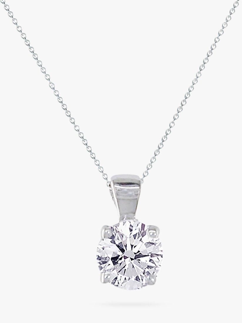 Product image 1 of 3, which shows E.W Adams 18ct White Gold Diamond Pendant Necklace