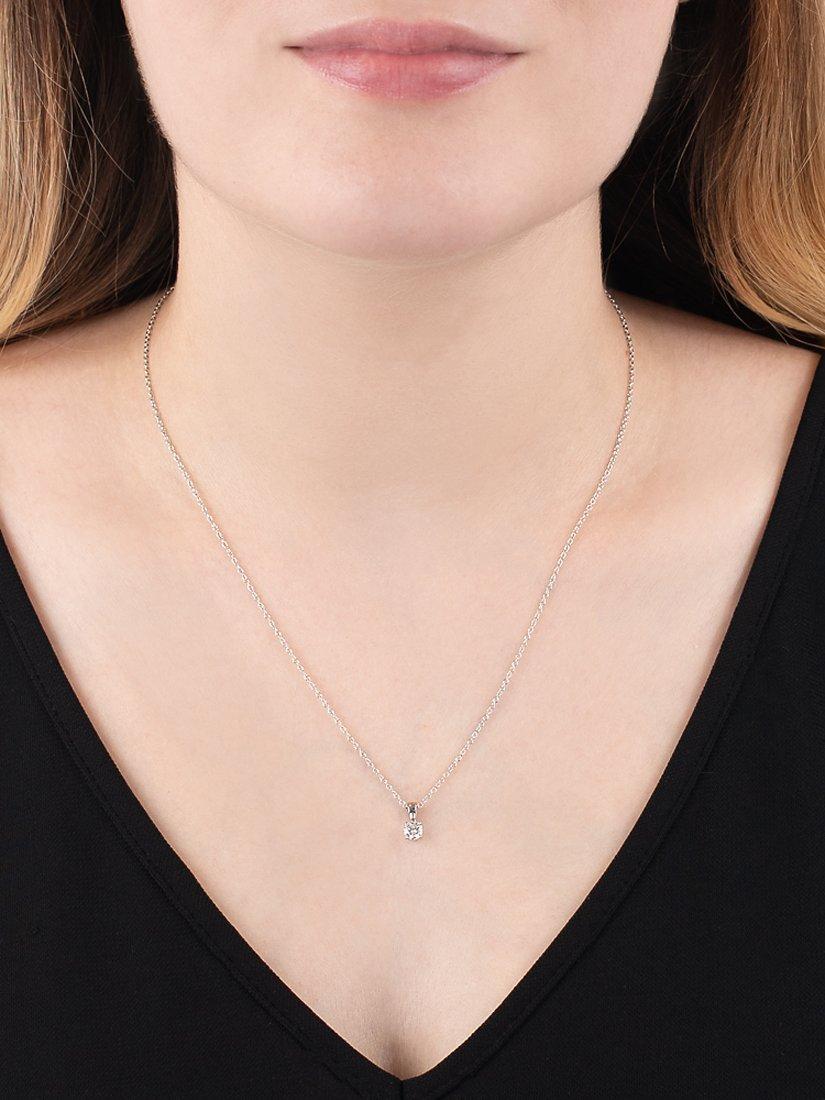 Product image 2 of 3, which shows E.W Adams 18ct White Gold Diamond Pendant Necklace