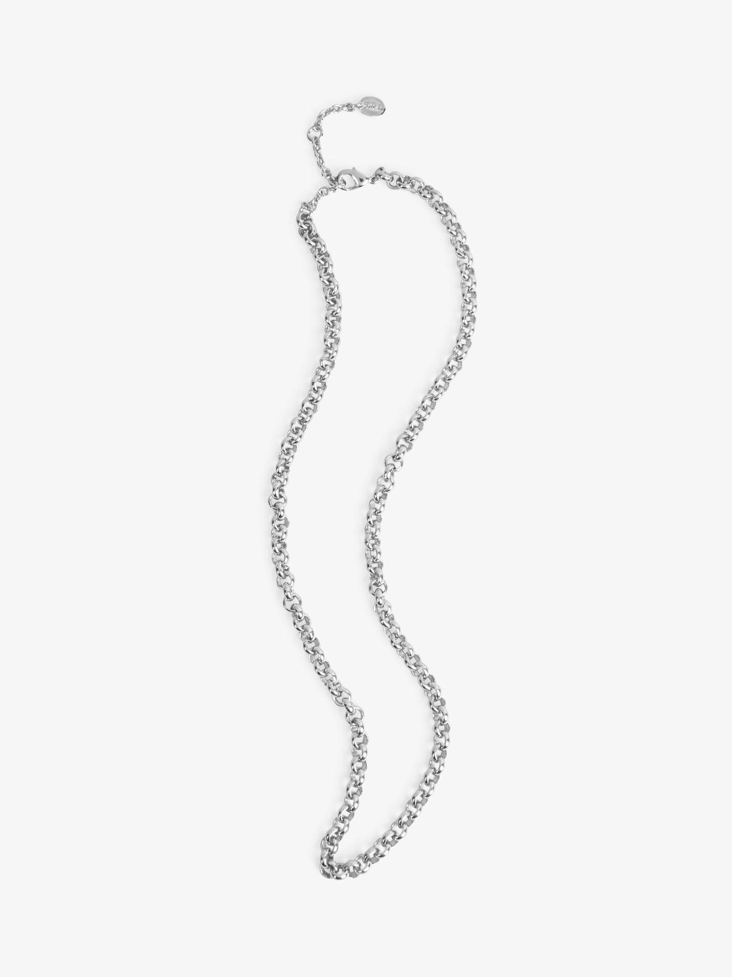 HUSH Maia Rolo Chain Necklace, Silver, One Size