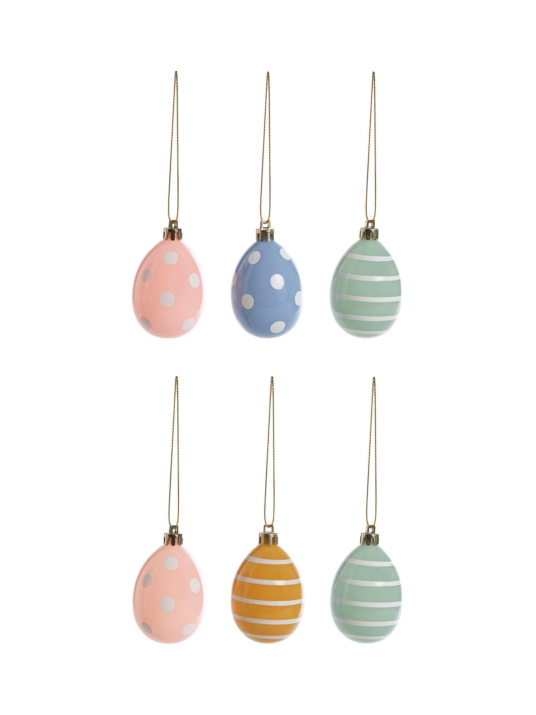 John Lewis Pastel Hanging Eggs, Pack of 6