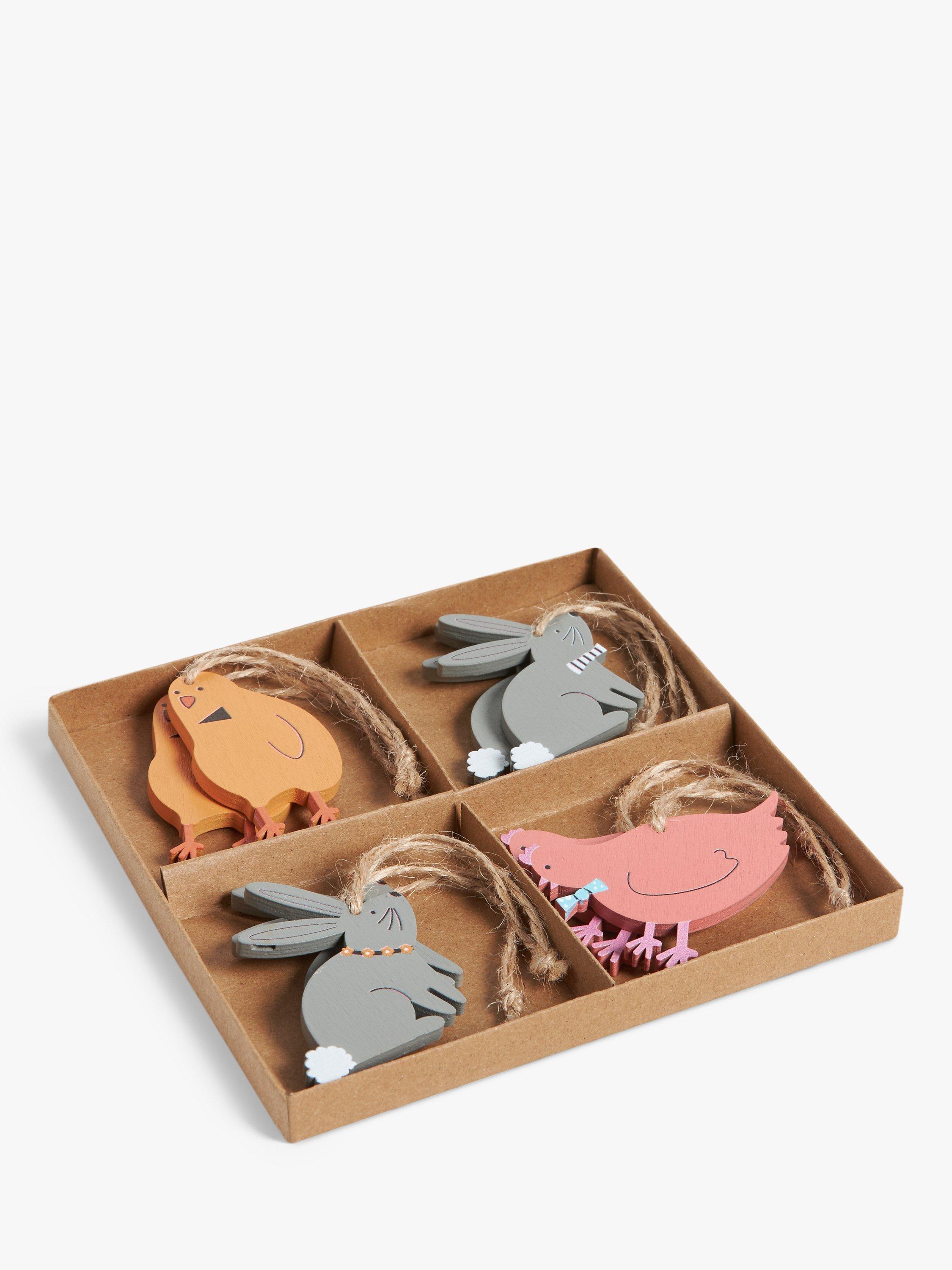 John Lewis Easter Characters Wood Hanging Decorations, Pack of 8