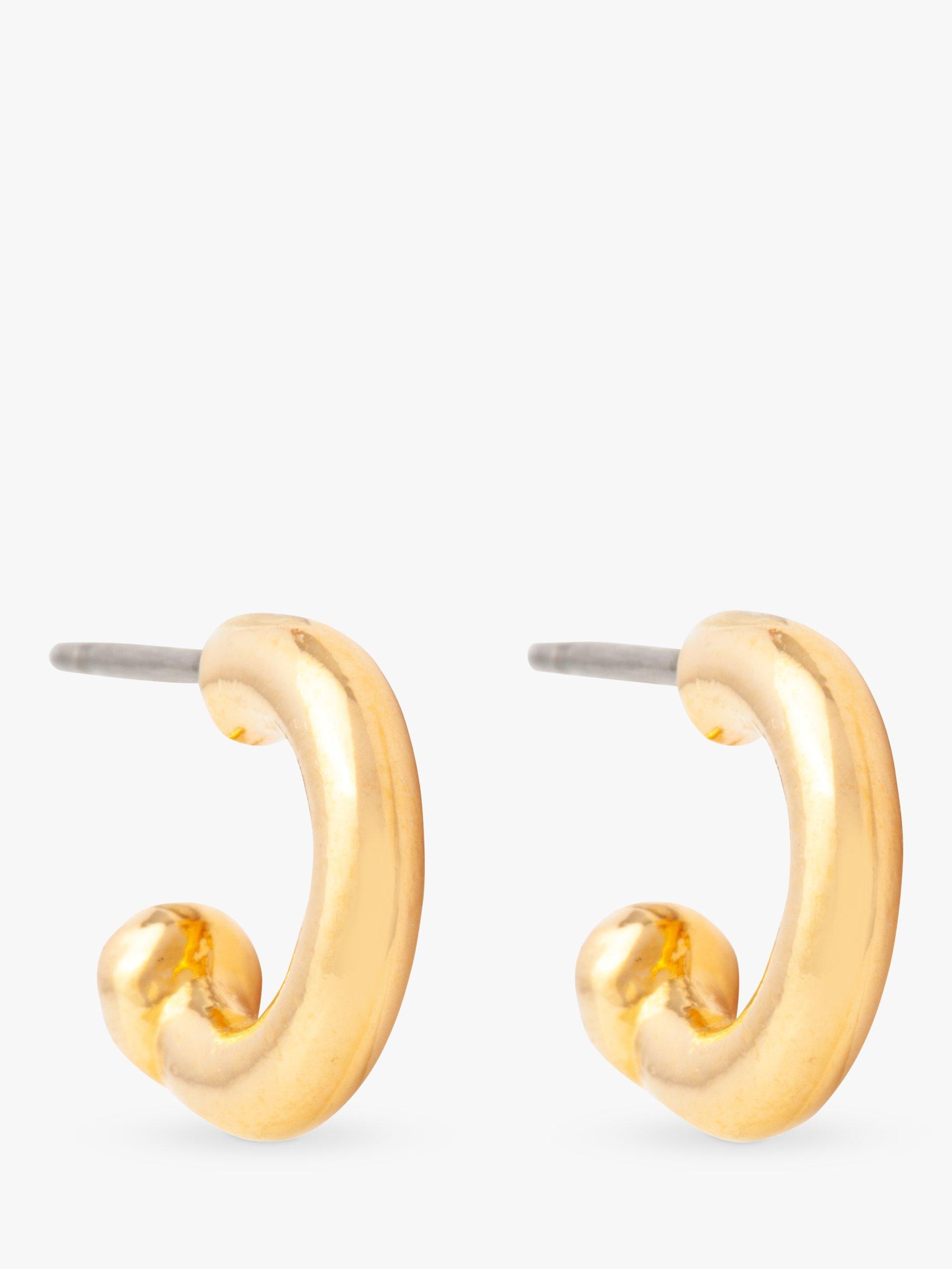 Product image 2 of 2, which shows Susan Caplan Pre-Loved Rediscovered Collection Drop Hoop Earrings, Dated Circa 1990s, Gold/Black