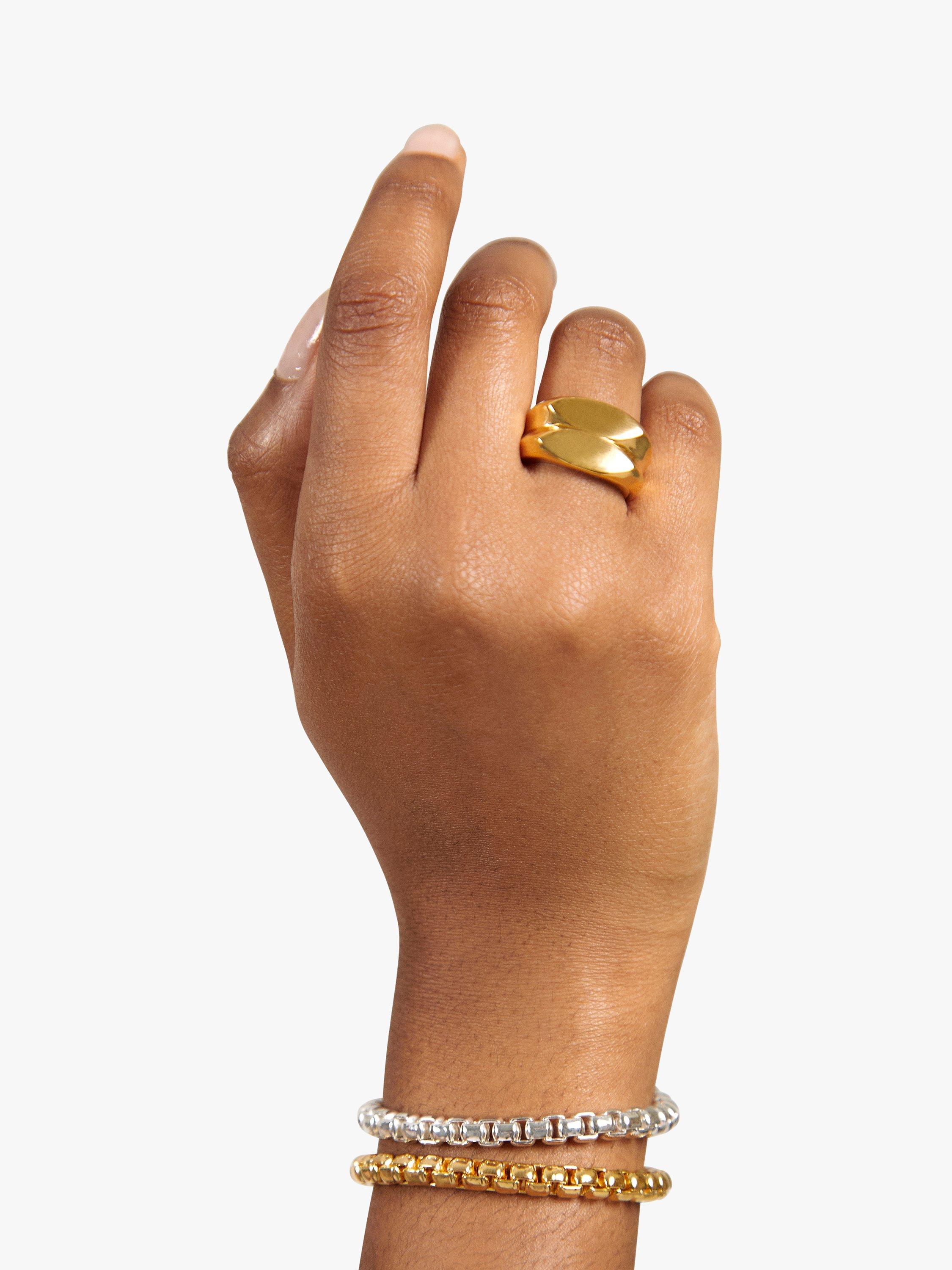 Product image 3 of 4, which shows Monica Vinader Havana Double Ring, Gold
