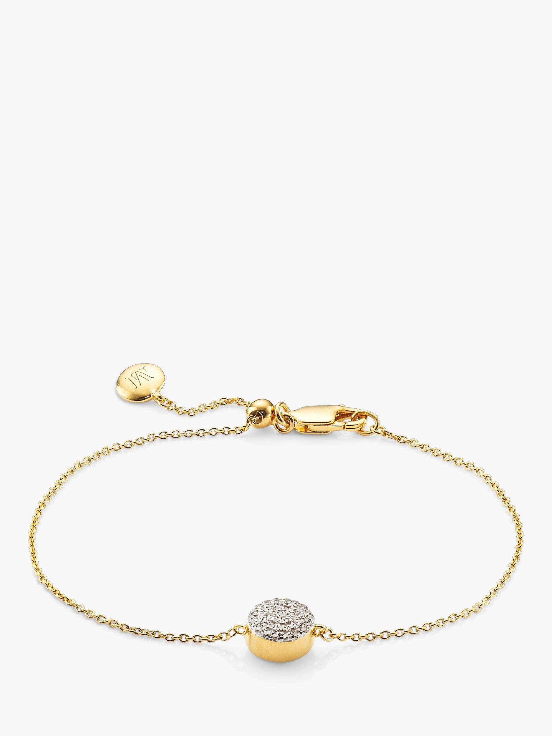 Product image 1 of 3, which shows Monica Vinader Fiji Diamond Bracelet, Gold