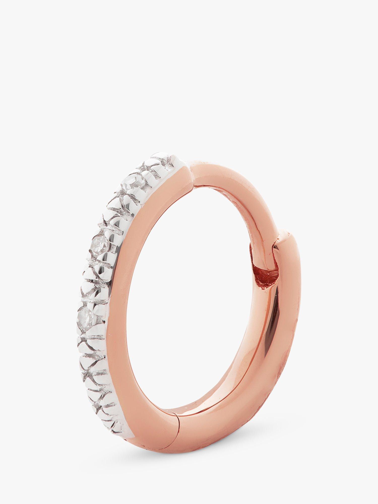 Product image 1 of 4, which shows Monica Vinader Riva Diamond Single Earring, Rose Gold