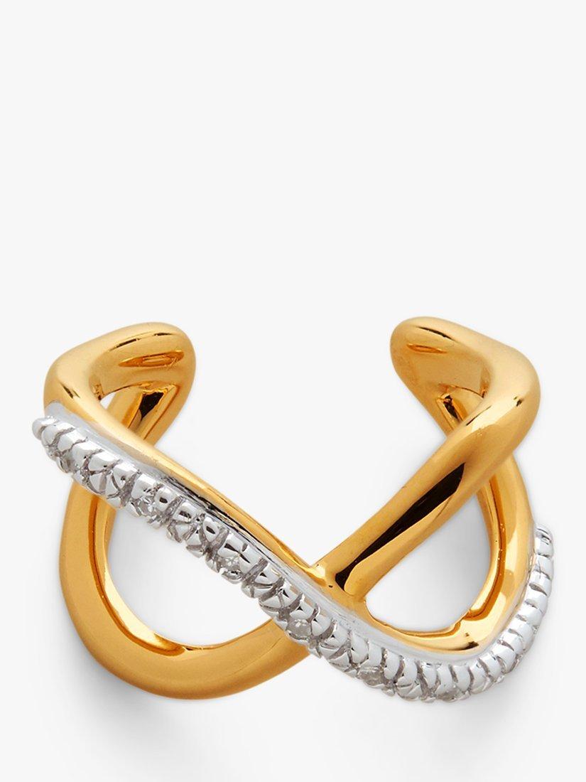 Product image 1 of 4, which shows Monica Vinader Riva Diamond Ear Cuff, Gold
