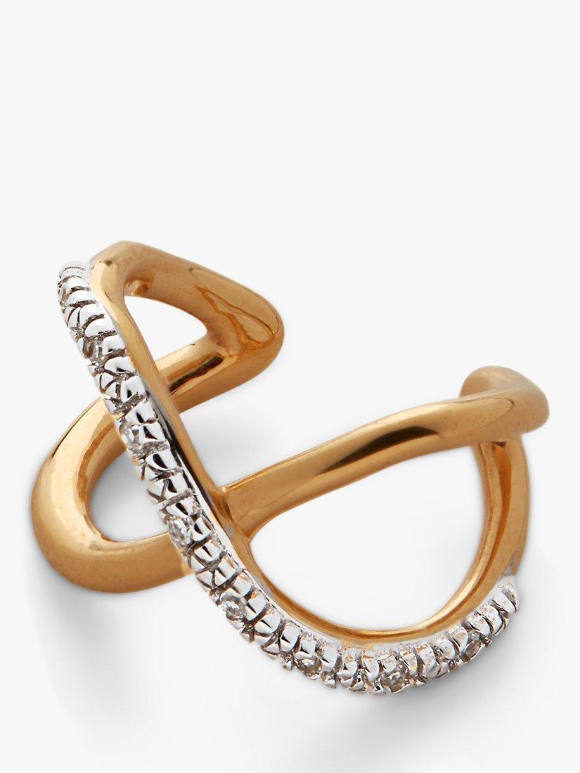 Product image 2 of 4, which shows Monica Vinader Riva Diamond Ear Cuff, Gold