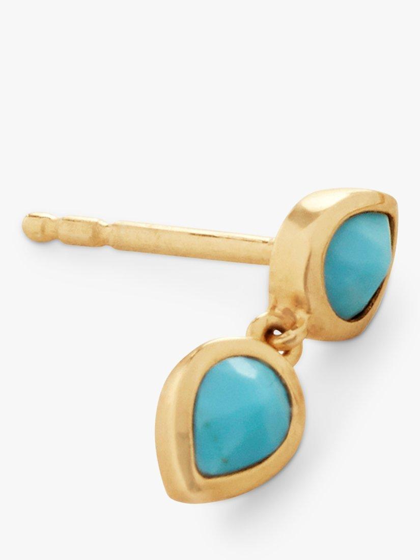 Product image 1 of 4, which shows Monica Vinader Teardrop Stud Single Earring, Gold