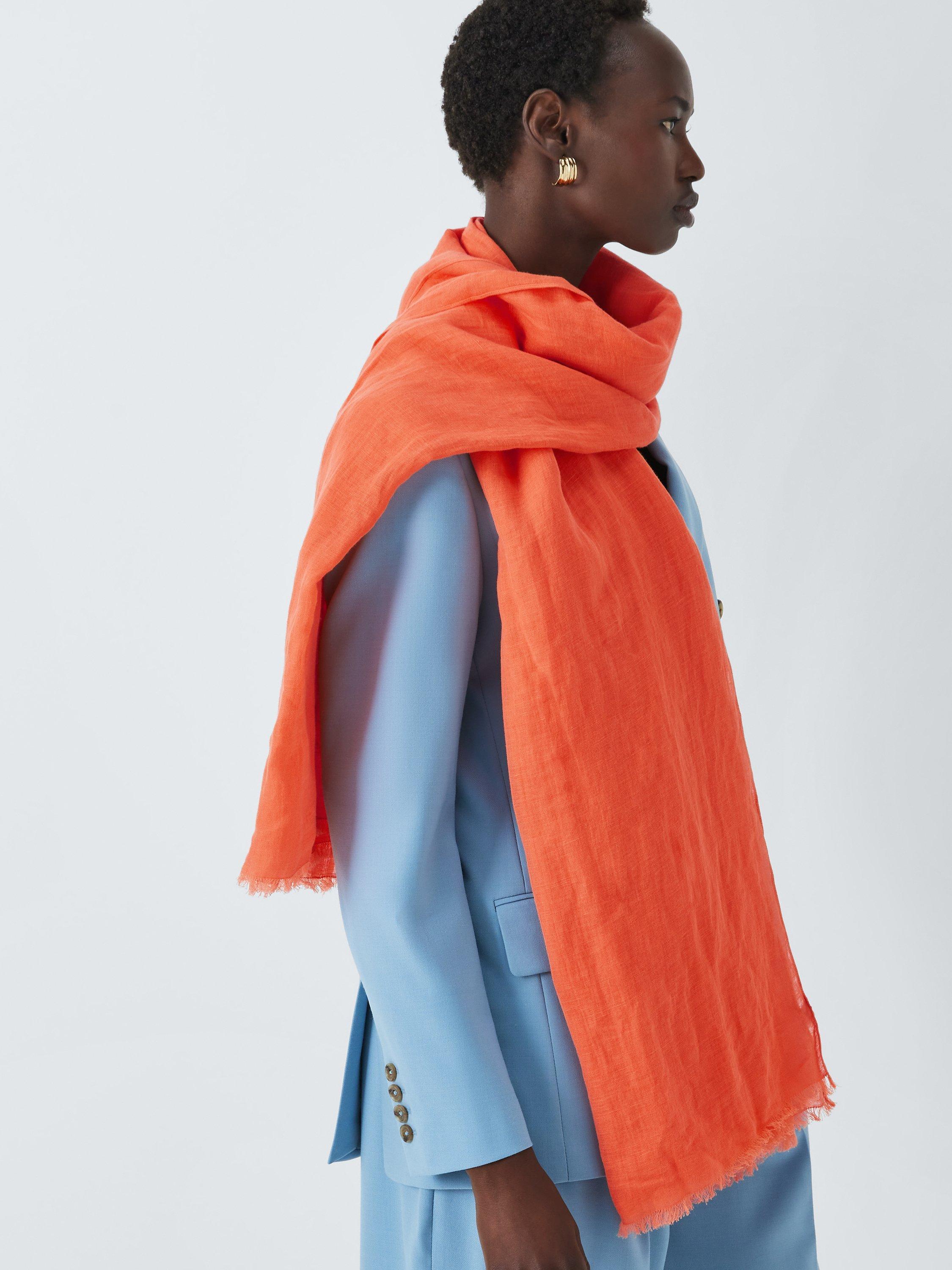 John Lewis Linen Blend Scarf, Dusty Orange