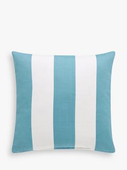 John Lewis Bold Stripe Indoor/Outdoor Cushion, Mineral Blue