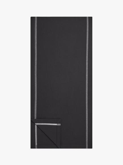 John Lewis Lisbon Border Table Runner, 200cm, Charcoal, Charcoal