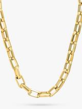 Orelia Luxe Chunky Rectangle Link T-Bar Necklace, Gold