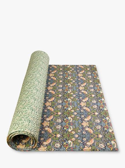 Totter + Tumble x  Morris & Co Collection Standard Reversible Playmat, Strawberry Thief/Willow Boughs, Straw/Willow