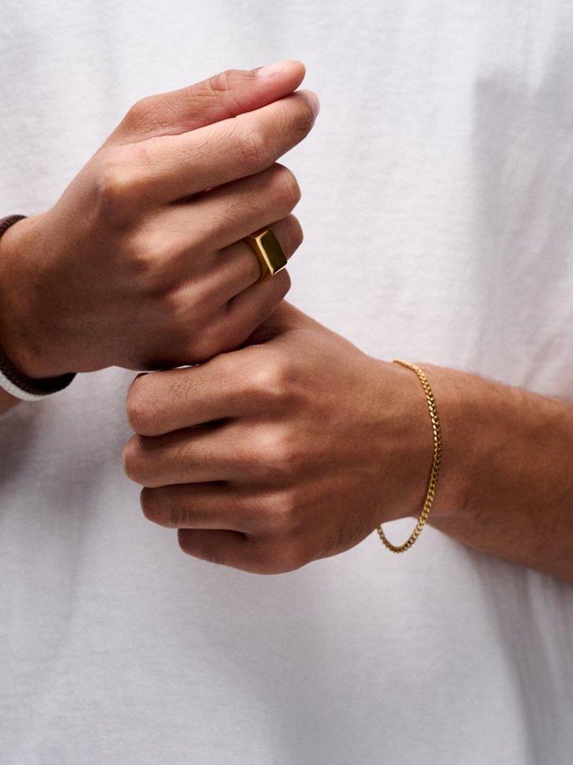 Product image 2 of 2, which shows Orelia Fine Curb Chain Bracelet, Gold