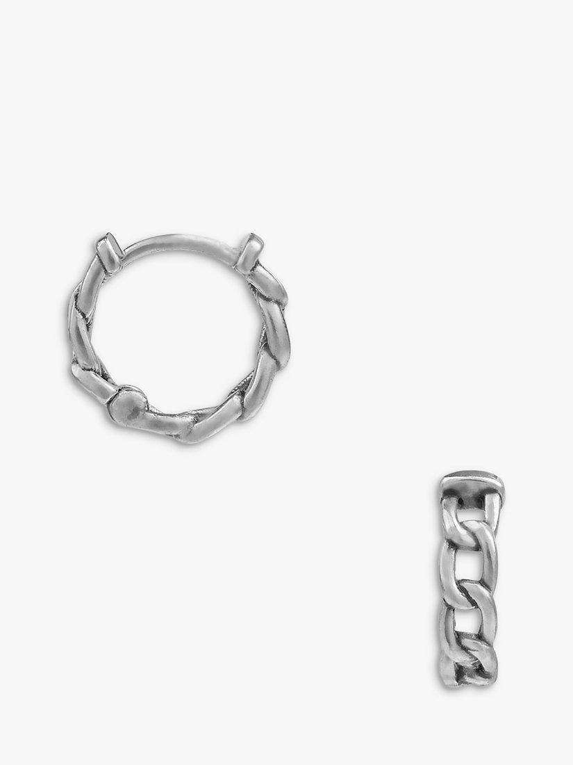 Orelia & Joe Men's Chain Hoop Earrings, Silver