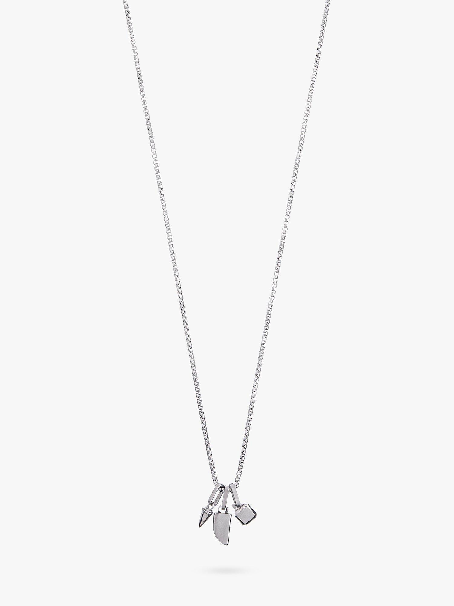 Orelia & Joe Cluster Charms Necklace, Silver