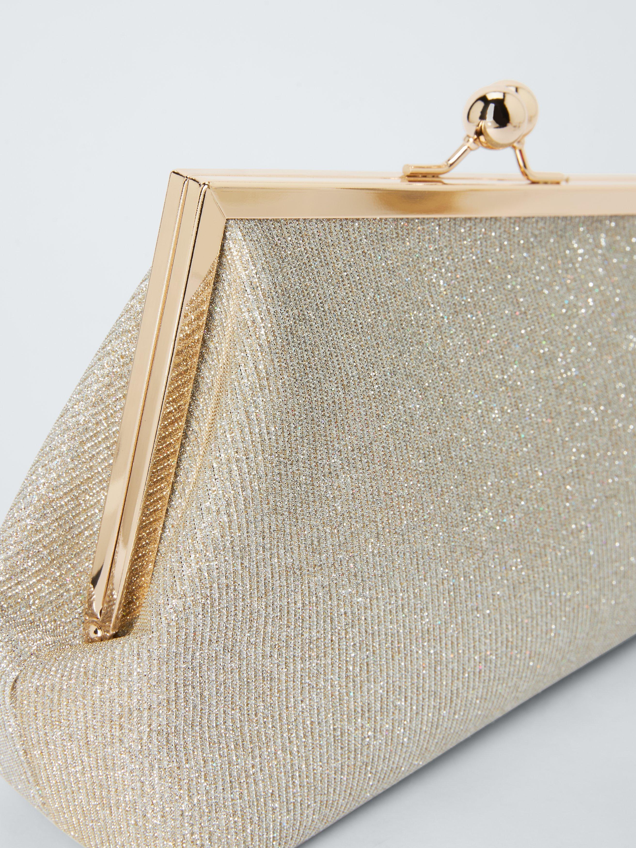 John Lewis Asymmetrical Clutch Bag Gold