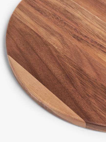 John Lewis Acacia Wood Round Placemat, Natural - view 2, Natural