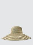 John Lewis Pinstripe Wide Brim Hat, Natural