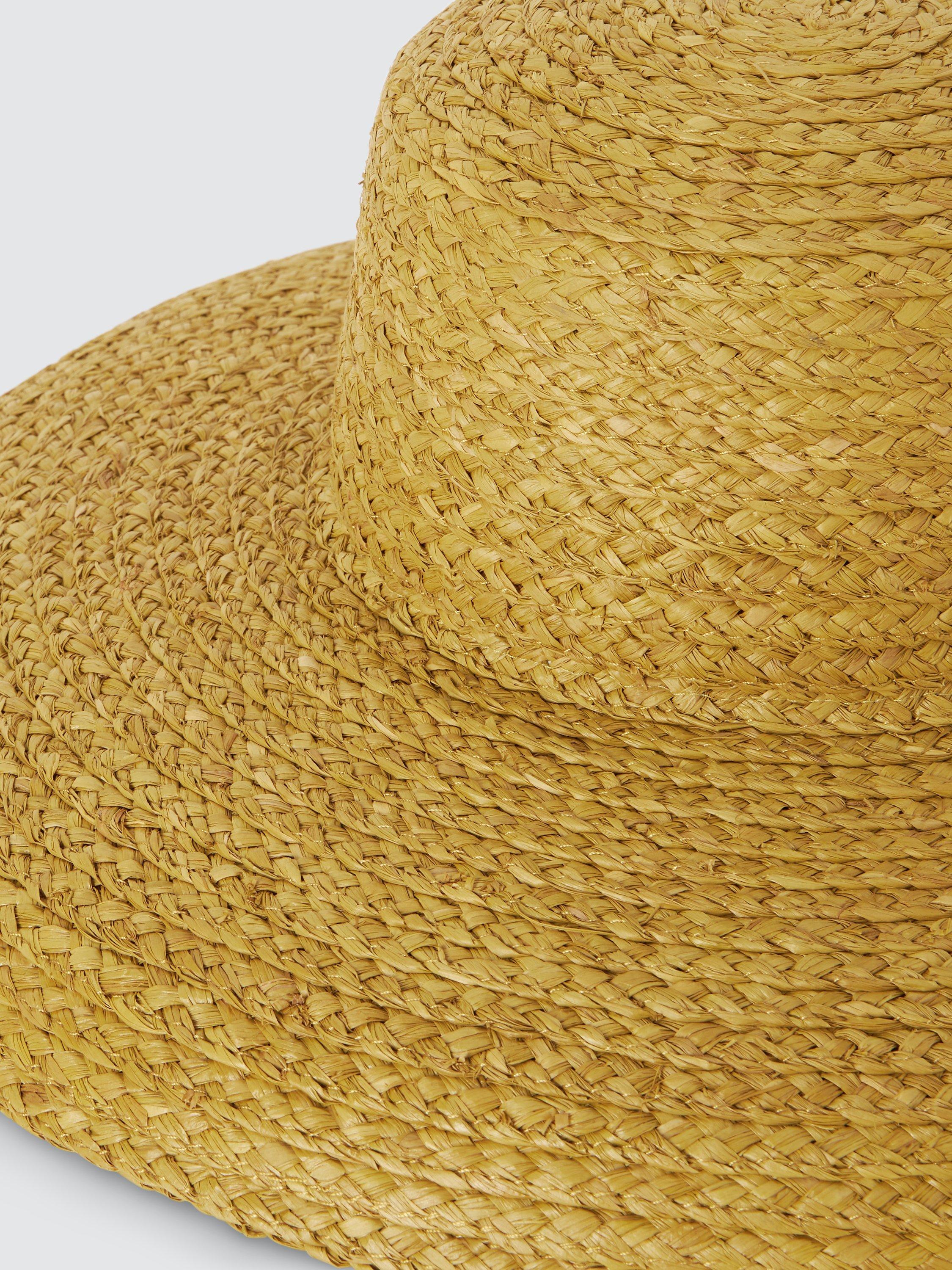 John Lewis Straw Raffia Downturn Hat, Green