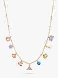 Coach Multi Charm Necklace, Gold/Multi