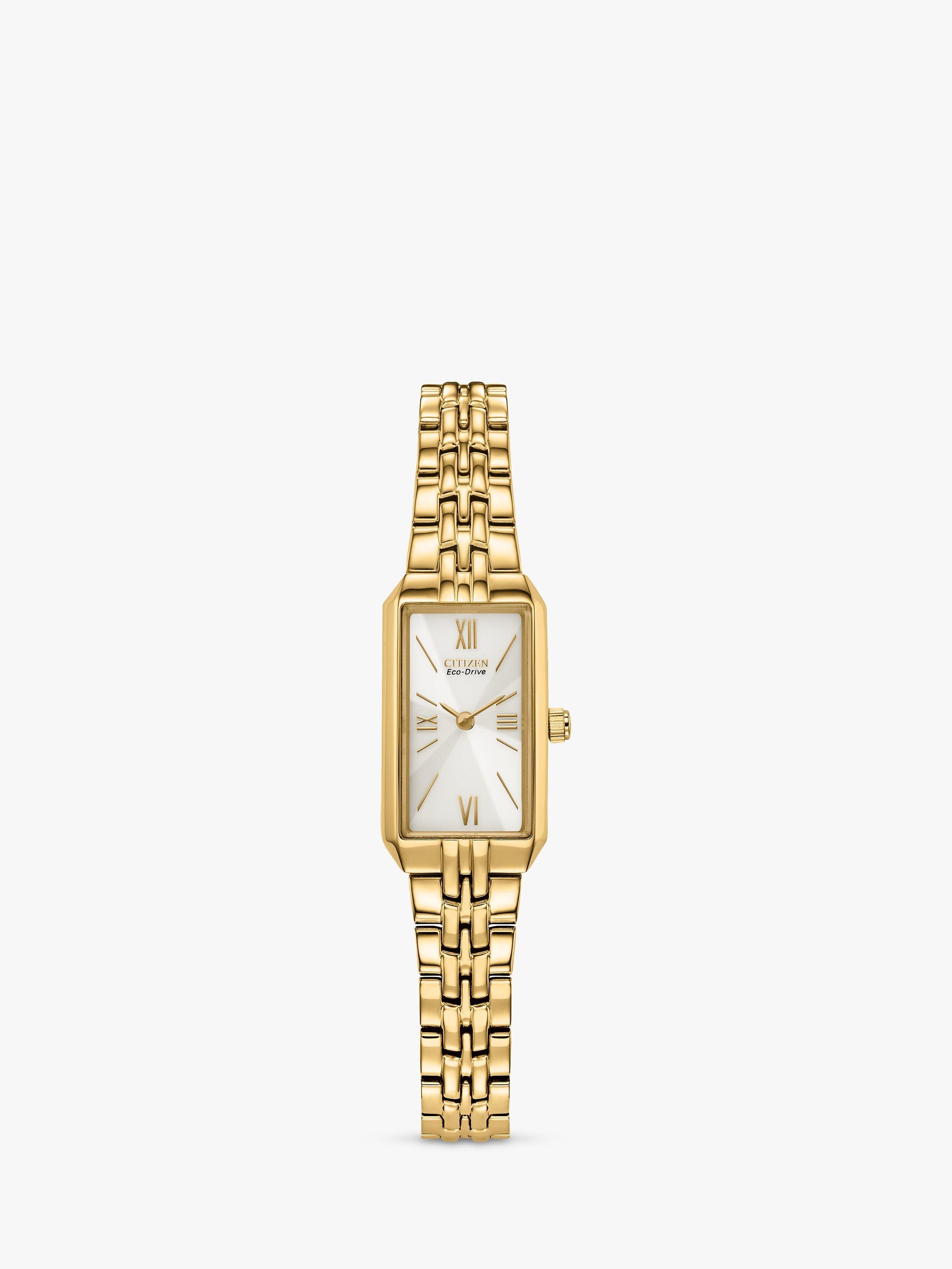Citizen EG2693 51P Women s Eco Drive Rectangular Bracelet Strap Watch Gold