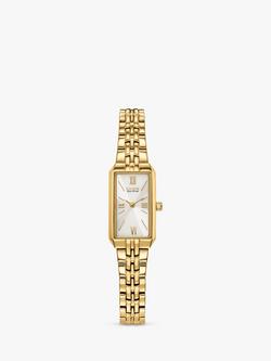 Citizen EG2693-51P Women's Eco-Drive Rectangular Bracelet Strap Watch, Gold, Gold