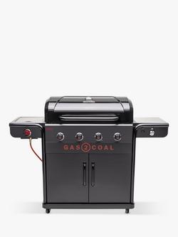 Char-Broil Gas2Coal Special Edition 4-Burner Gas & Charcoal Hybrid BBQ, Black