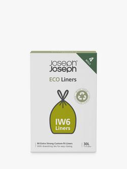 Joseph Joseph Intelligent Waste IW6 Eco Bin Liners, 4 Rolls of 20, 30L, Grey