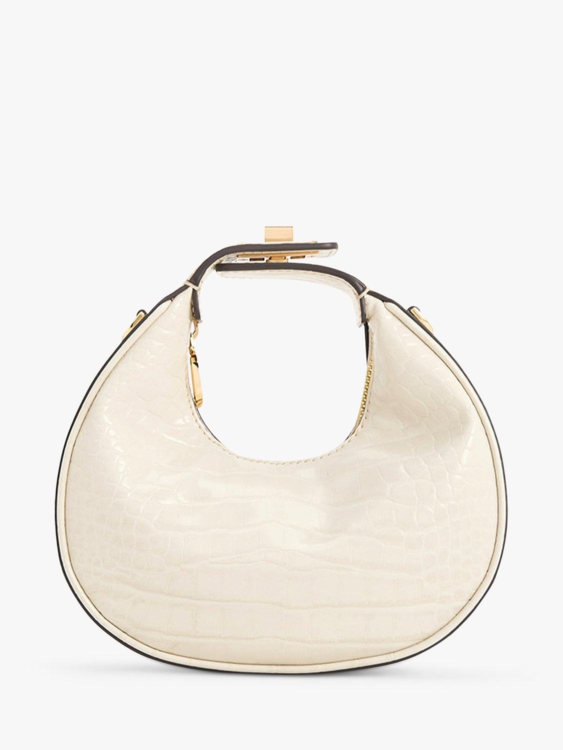 CHARLES & KEITH Croc Effect Moon Grab Bag, Ivory