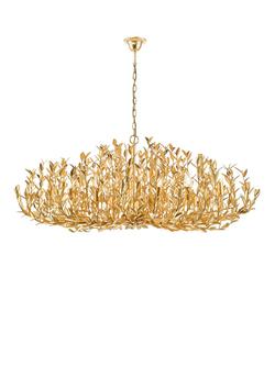Där Silvius 12 Arm Oval Ceiling Light, Gold - view 2, Gold