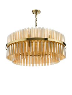 Där Imani 16 Glass Pendant Ceiling Light, Brass/Champagne - view 2, Brass/Champagne
